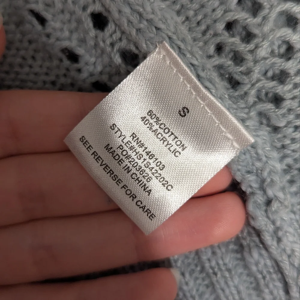Hippie Rose Women's Light Blue Open Knit Cardigan Size Small